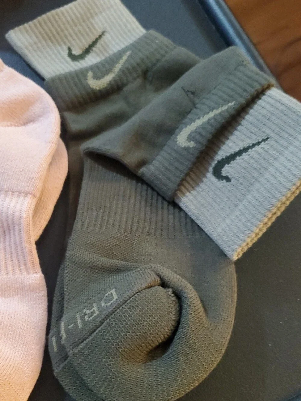 Nike Dri-FIT Cushioned Ankle Socks - Teal, Pink, Navy, Gray Double Logo Band